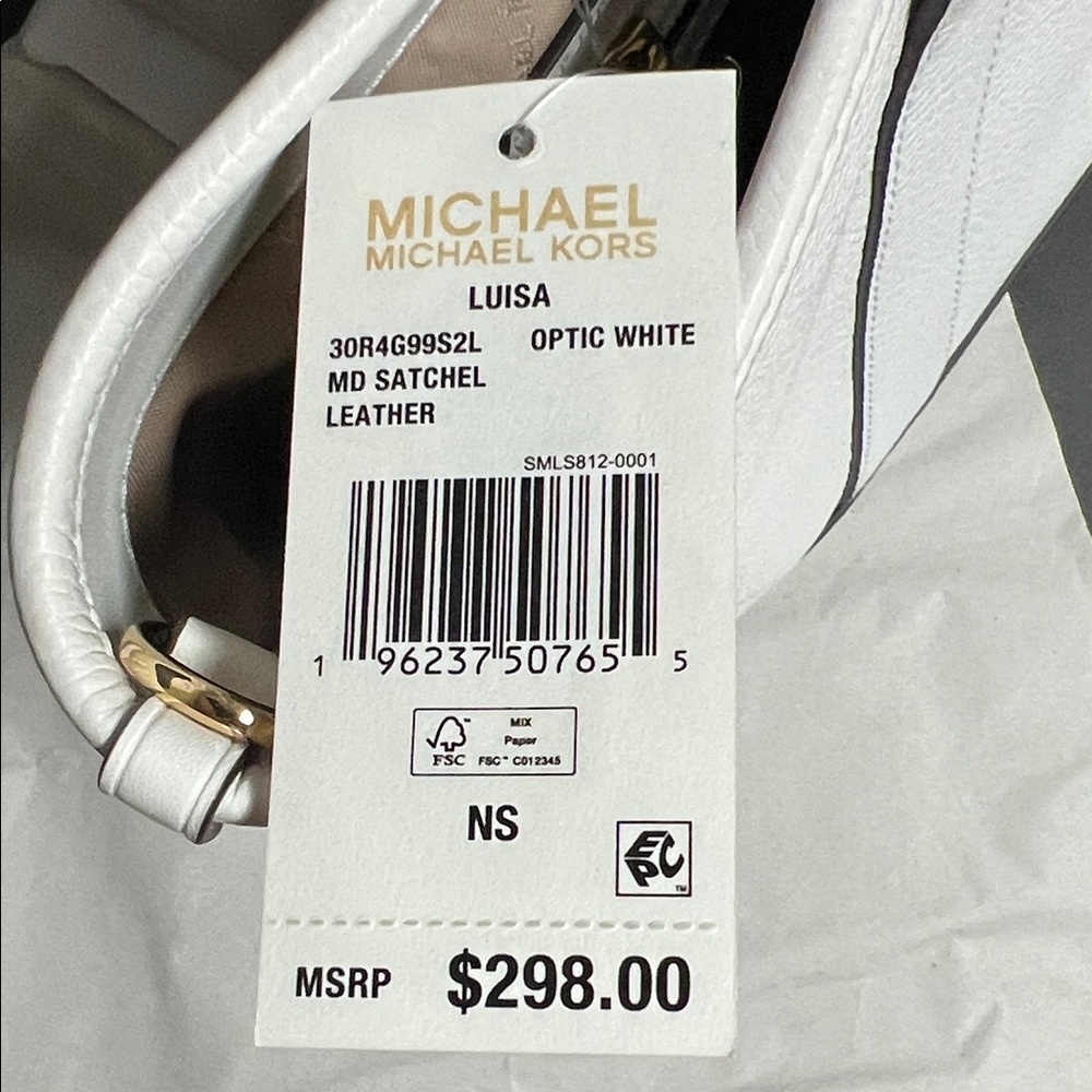 Michael Kors Optic White Satchel with Gold Logo - Picture 9 of 13
